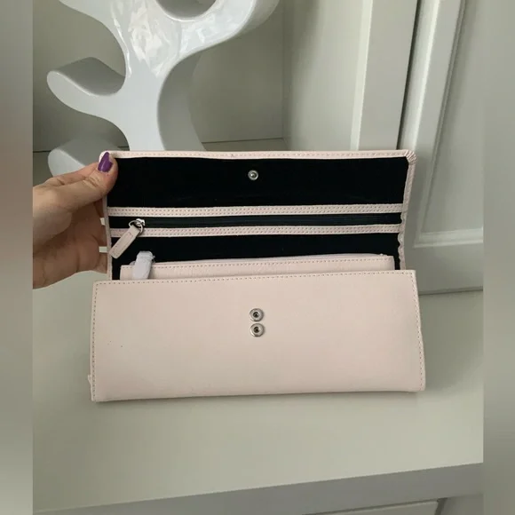 PANDORA Unforgettable Moments Pink Travel Jewelry Case Organizer Clutch Leather - Picture 12 of 16